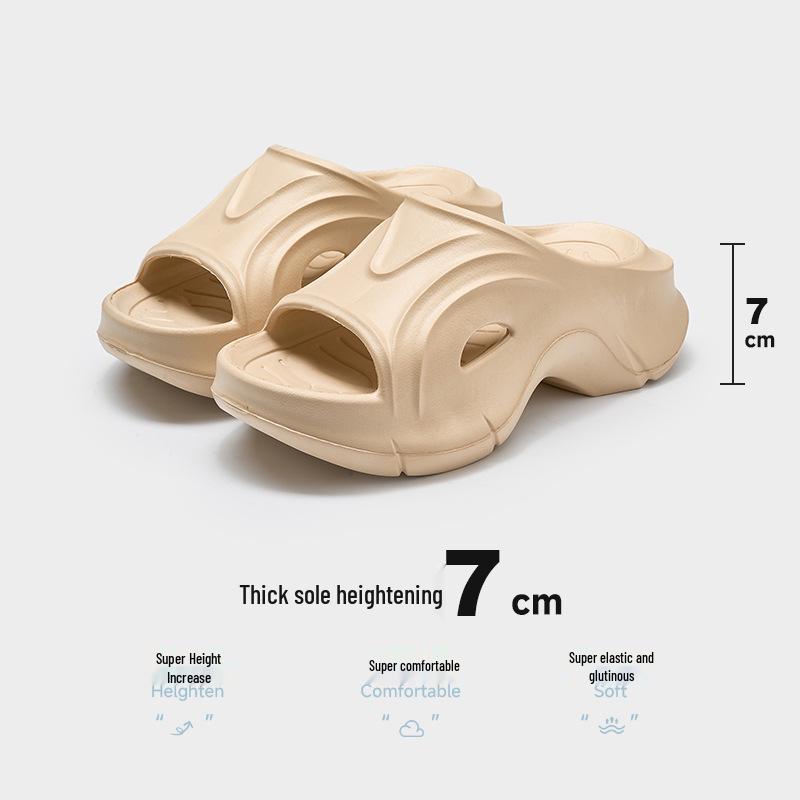 Damen Höhenverstärkende Dicksohlige Outdoor-Slipper - Sommer Strand EVA Pantoletten (8 cm)