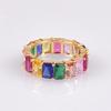 Ring zircon women's colored diamond square ring creative accessories