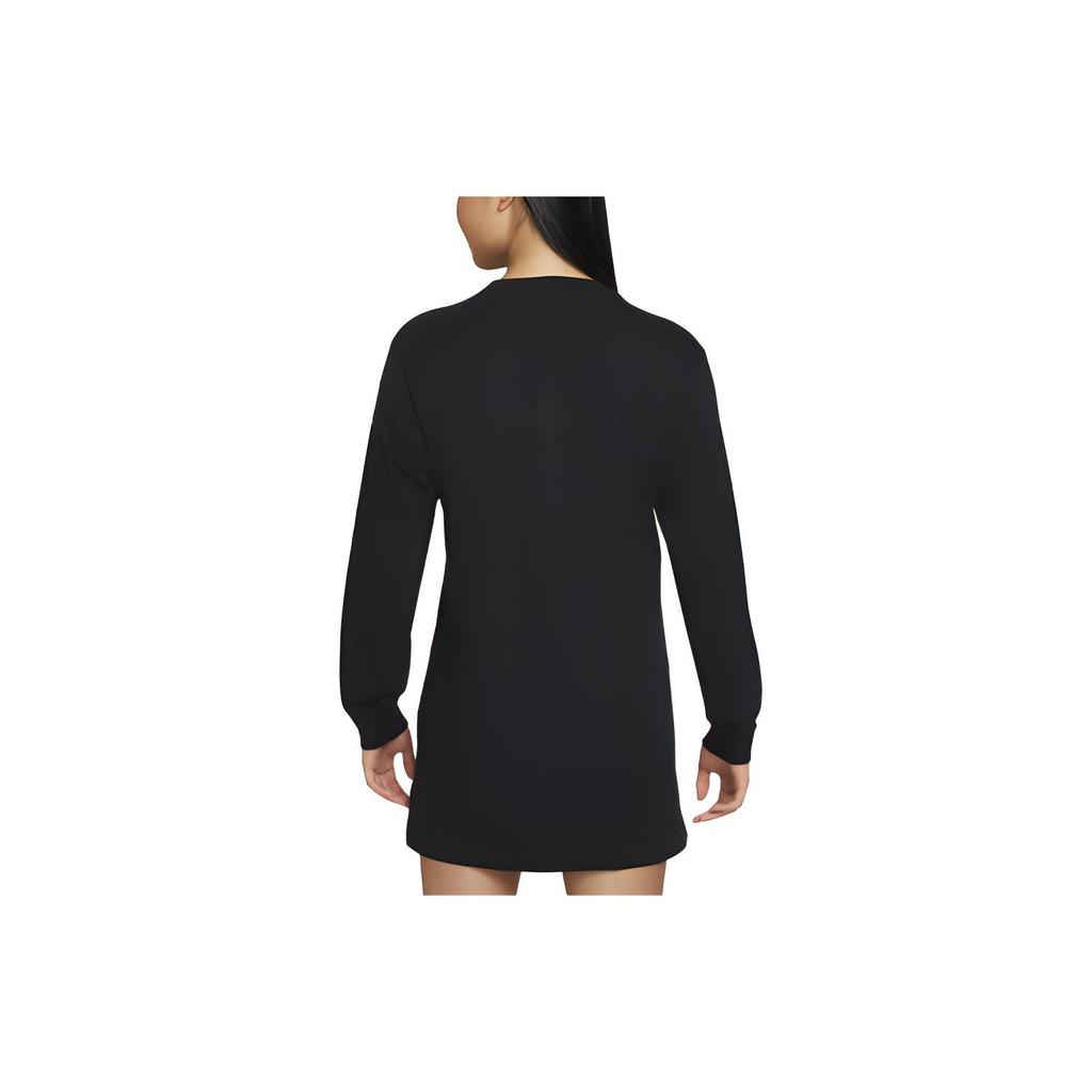Nike Sportswear Embroidered Long Sleeve A-Line Dress Women Dress Black DM6318-010