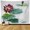 Watercolor Floral Lotus Tapestry Office Living Room Decoration Home Wall Tapestry