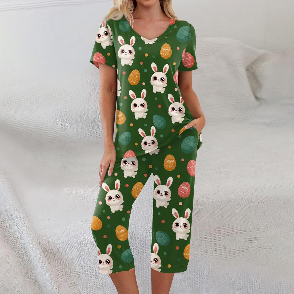 2 Piece Sets For Women Short Sleeve Top And Pants With Pockets Workout Soft  Print Sets