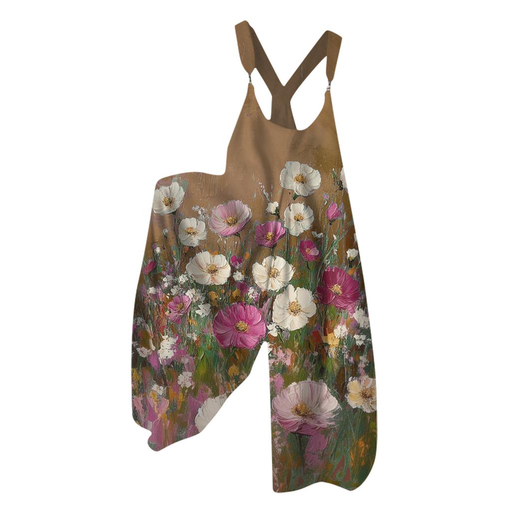 Women's Loose Casual One-piece Summer Floral Print Jumpsuit