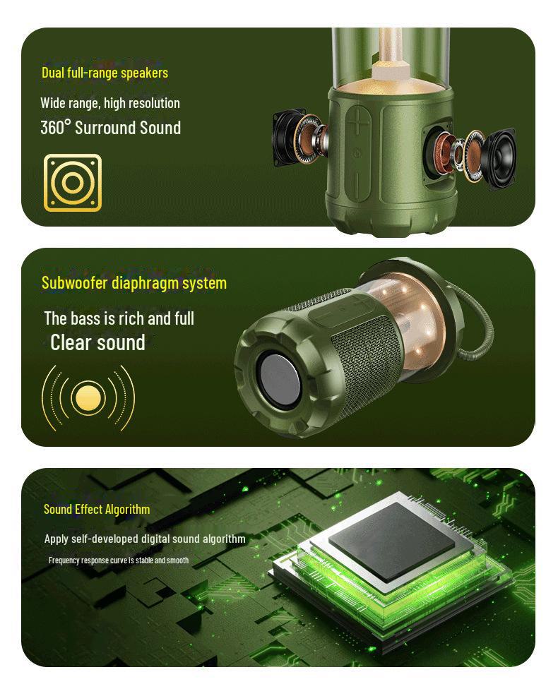 Marti T20 Outdoor Bluetooth Speaker with Portable Camping Light, Long Battery Life, and Stereo Sound Quality