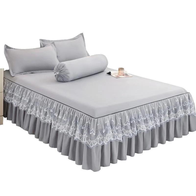 (No Pillowcase)Lace Princess Bed Shirt Ruffle Bedspreads Sheets Home Textile Bedroom Coverlets Dust Cover Bedding  Mattress Cover