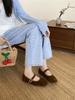 2025 Herbst neue Retro Ein-Wort mit runder Spitze Mary Jane Schuhe Damen vielseitige weiche Sohle flacher Ausschnitt einzelne Schuhe Damen