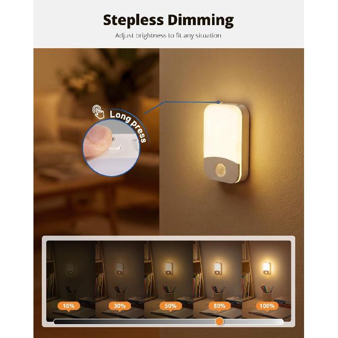 wowatt Rechargeable Night Light Motion Sensor, Magnetic Battery Night Light