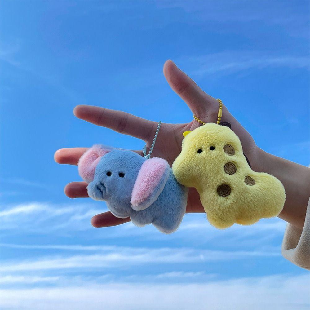 Cartoon Beanie Eyes Animal Pendant Soft Cartoon Bag Charms Creative Plush Doll Key Chain  Kids