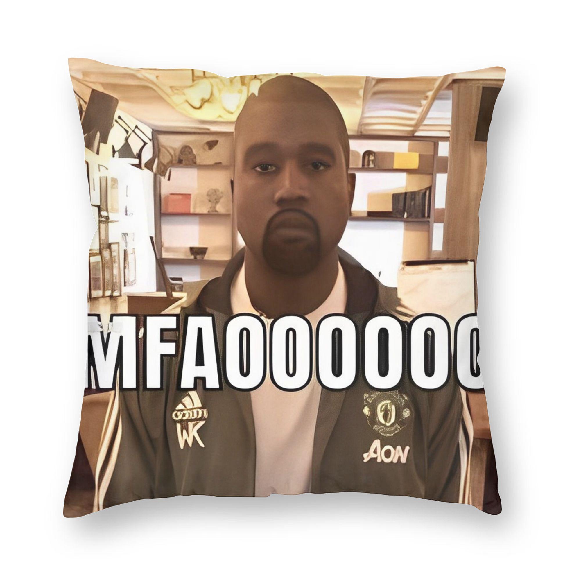 Tonnika Chen Unisex Kanye West Funny Head Meme Pillowcase Double-Sided Printing Cushion Cover Decorations Pillow Case Cover Bed Square 45*45Cm
