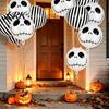Table Decoration Supplies 12PCS Halloween Skull Balloon Set, Aluminum Foil Balloons, Black And White Costume Party Accessories Striped Realistic Print
