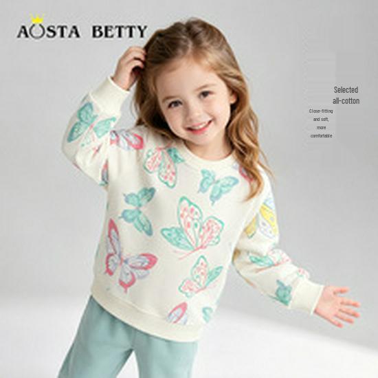 New Kids' European Style Reindeer Embroidery Sweatshirt - Round Neck Pullover for Boys