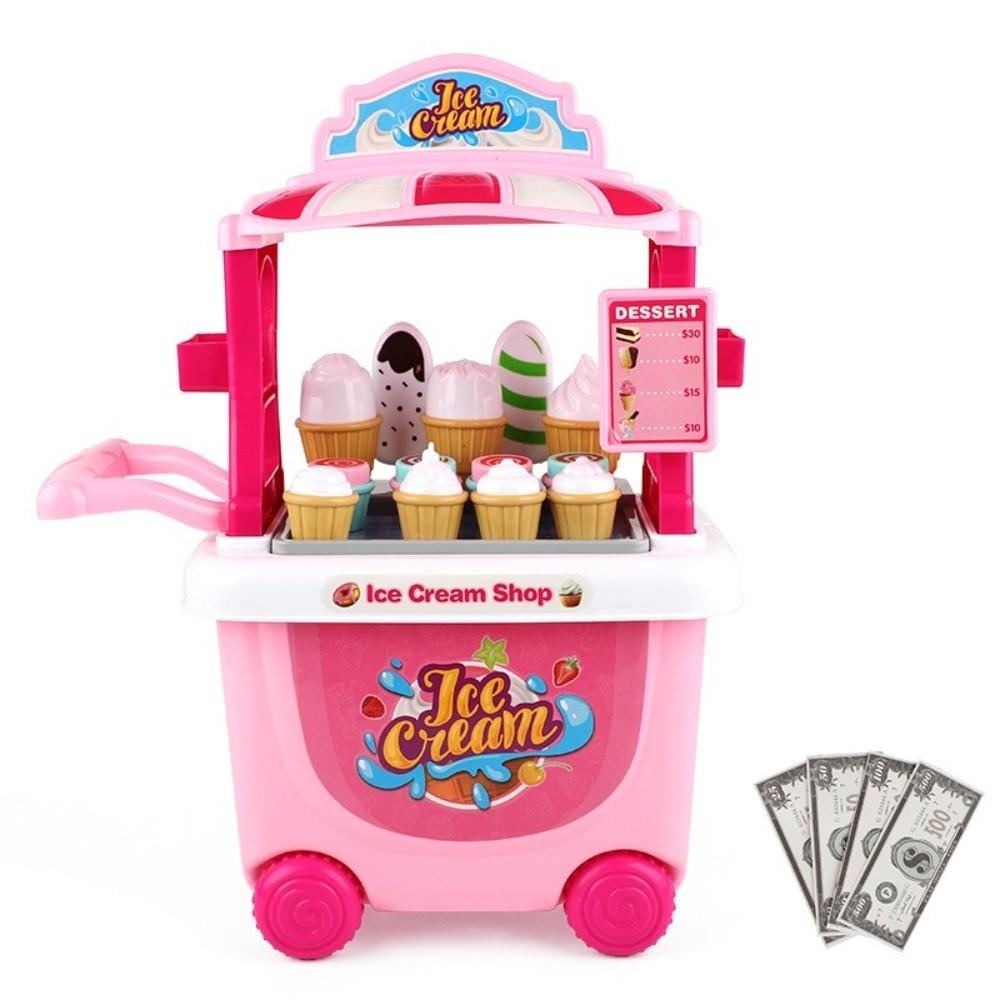 24pcs Removable Storage Children's Pretend Play Toys Ice Cream Parlour Toy Set  Kid's Activity