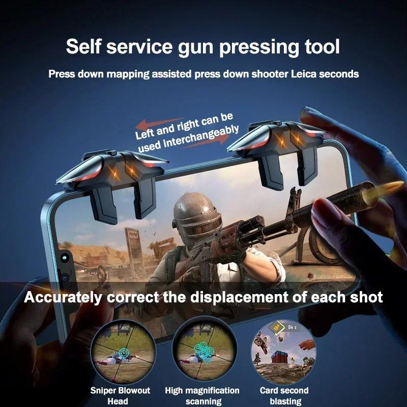 Grilletti per Gioco su Cellulare a 6 Dita L1 R1 Pulsanti Fuoco Mira Sparatutto Gamepad Joystick per IOS Android PUBG Accessori da Gioco