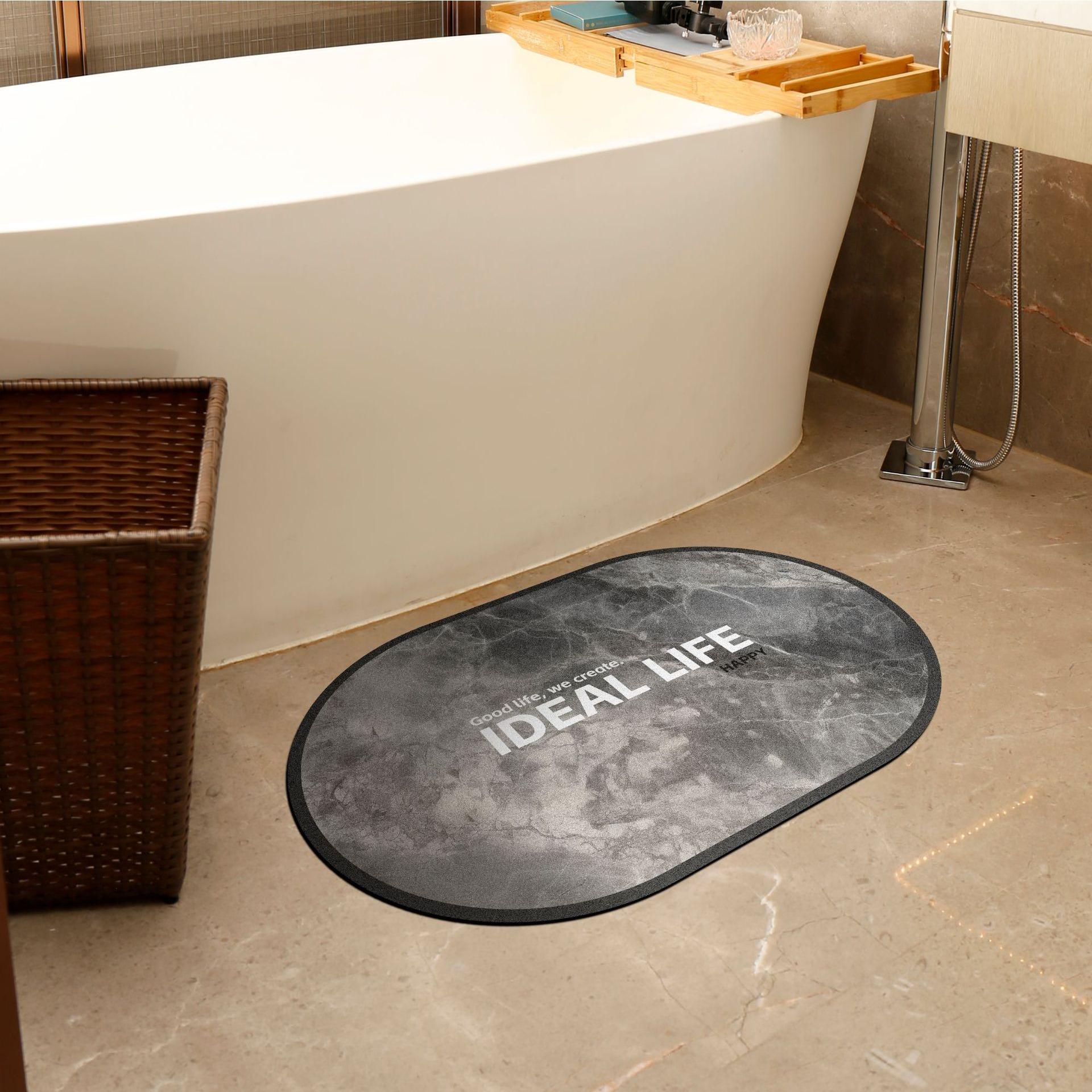 

Bathroom Floor Mat Diatom Mud Cushion Toilet Door Moisture-wicking Mat Kitchen Bathroom Toilet Carpet Slip-resistant Quick Drying Mat 40 * 60cm