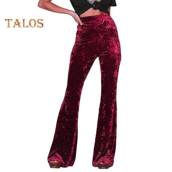 Spodnie damskie rozkloszowane, elastyczne, z wysokim stanem, w jednolitym kolorze, szerokie nogawki, uniesione biodra, aksamitne, spodnie robocze na wakacje, codzienne noszenie