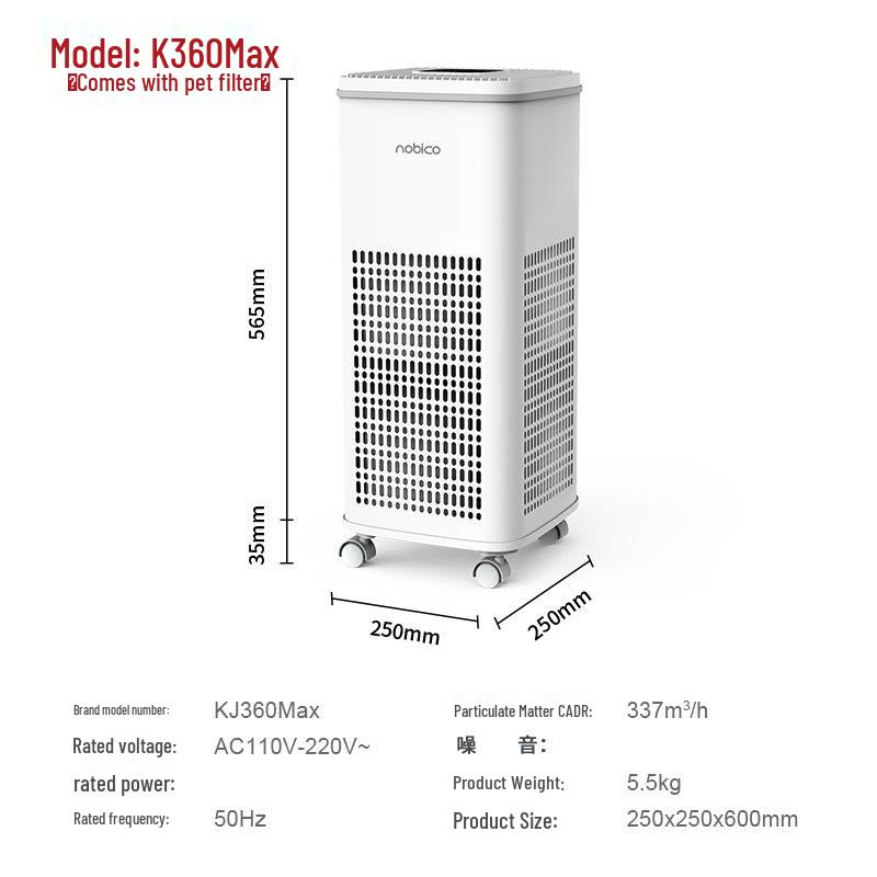 Nobick Vertical Smart Pet Air Purifier: Hair and Odor Removal, Sterilization, and Disinfection for Cats and Dogs