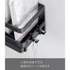 Yamazaki Magnetic Sponge & Dispenser Rack with Tray, Black, Approx. W25.5 X D9.5 X H9cm, Tower Sponge Holder with Hooks, Floating Storage, Model 3973