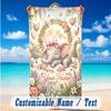 Elephant Theme Beach Towel Personalized Custom Name & Text Soft Quick Dry Beach Towel for Swimming Travel