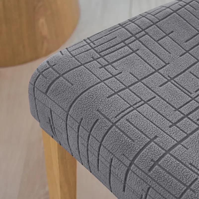 1/4Pcs Jacquard Chair Covers Elastic Solid Color Durable Chair Protective Cover Adjustable Seat Slipcover For Kitchen Banquet