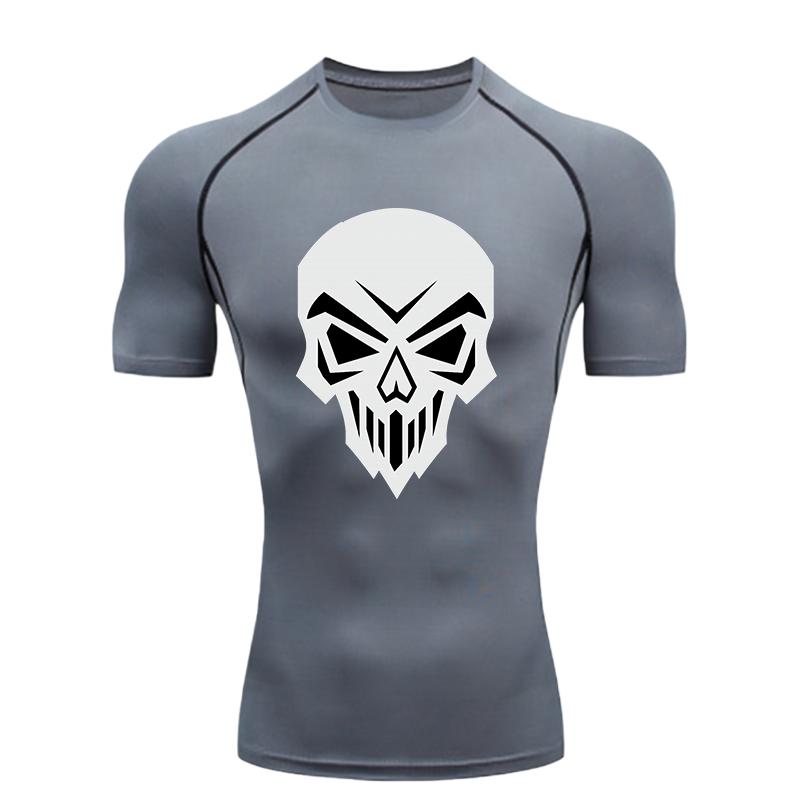 Skeleton Men's Sports T-shirt 2026 Training Fitness Compression Quick Dry Short Sleeve T-Shirt Rashgard Tops Jogging Gym