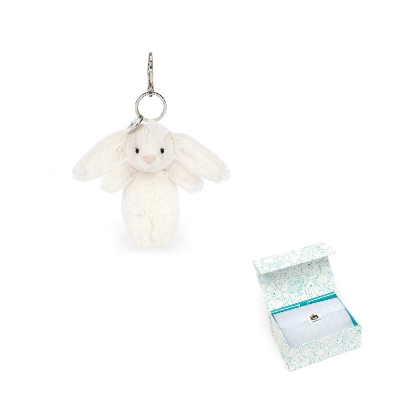 JELLYCAT Shy Series Rabbit Cream Bag Doll Plush Doll 8cm Height