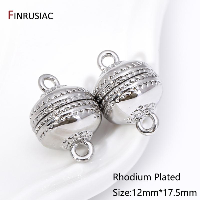 

18K Gold Plated Brass Round Strong Magnetic Clasps Connector Buckle Hook Clasps For DIY Bracelets Necklaces Making Accessories 1 pcs