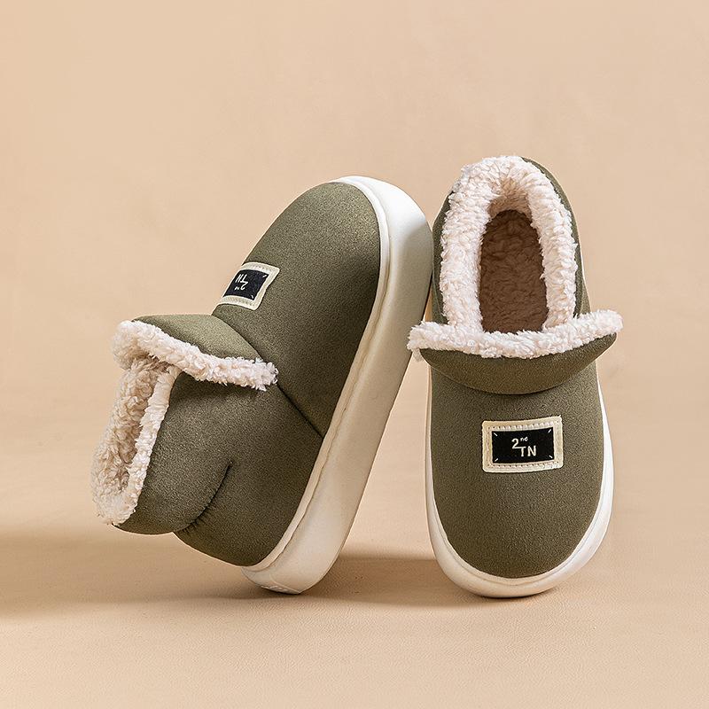 Men's high-top winter warm cotton slippers bag heel thickened couple shoes winter women's hair slippers piled cotton shoes