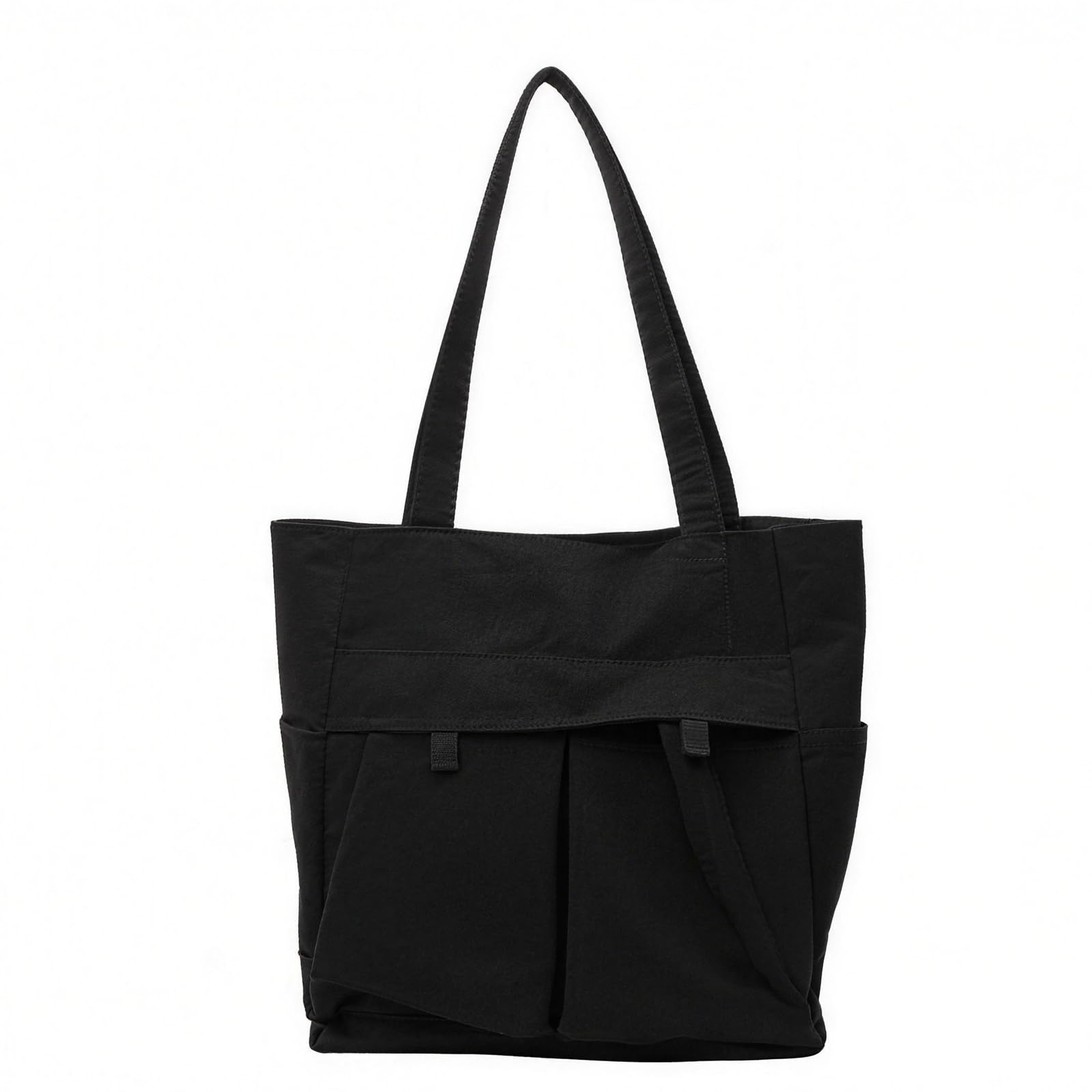 

Bitcuem Tote Bag for Men and Women, Canvas, 2-Way, Multi-Pocket, Large Capacity, Lightweight, Shoulder Bag for Commuting, School, Travel, Shopping,