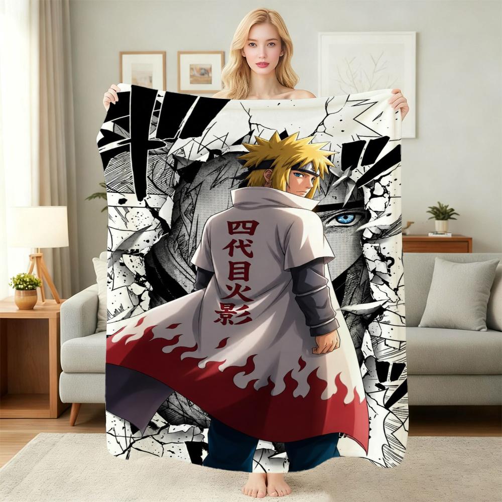 Legend Fourth Hokage Cartoon Anime Blanket Skinfriendly Soft Fleece Blanket For Living Room Bedroom Gaming Room Home Party Decor Memorial Gift