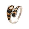 Ideal Gift Copper Adjustable Ring Featuring Moon Star Sun Pattern Sturdy Finger Rings for Daily Use Comfort and Style