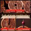 Natural Lightning-Struck Peach Wood Ghost Coin Pendant Necklace with Bagua Charm for Safety