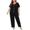 European and American Large-size Pajamas Women's 50kg Fat Mm Loose Short-sleeved Trousers Two-piece Loungewear Pajamas