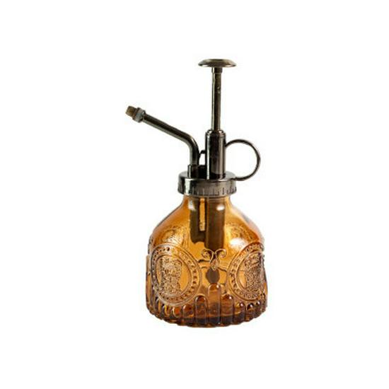 Retro Embossed Glass Spray Bottle – Small Pressure Watering Can for Garden & Home Flowers