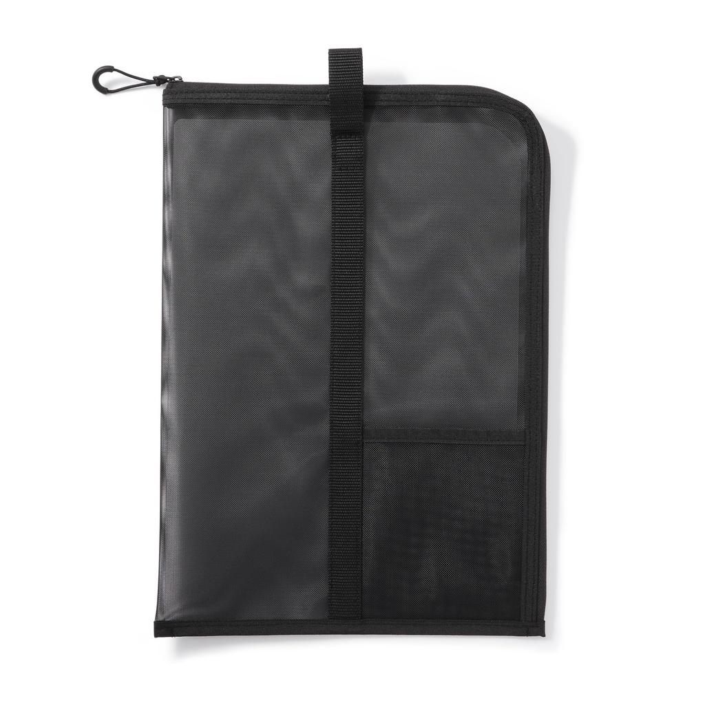 MUJI Nylon Mesh Vertical Document Case with A4 84444623 Dividers, Size, Black,