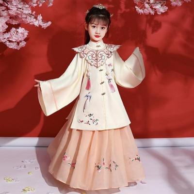 Hanfu fetiță rochie de vară din stofă în stil chinezesc Costum Tang antic rochie costum super-zână fetiță sirenă fustă prințesă lenjerie de corp