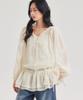 TOPGIRL Flower See-Through Shirring Blouse_T611Tp118