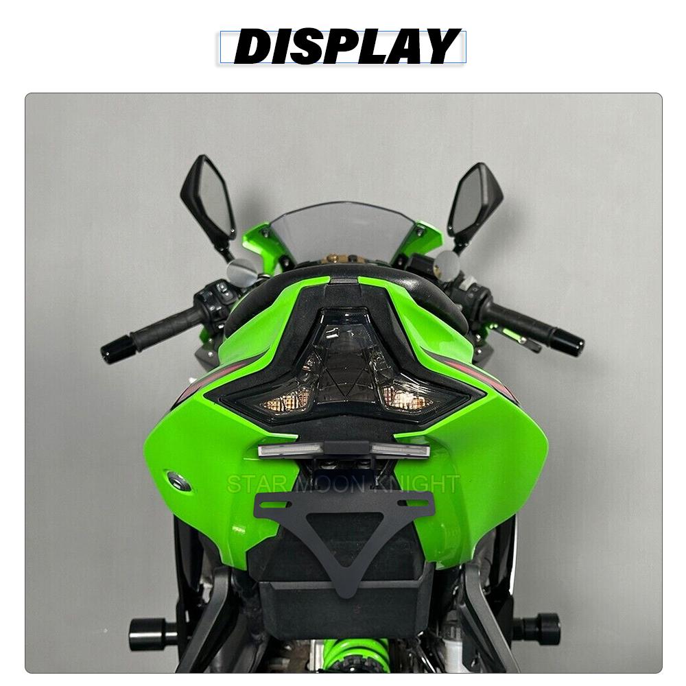 Foldable License Plate Holder For Kawasaki ZX-4R ZX-4RR 2023-2025 ZX-25R License Plate Frame Whit Turn Signal Moto Accessories
