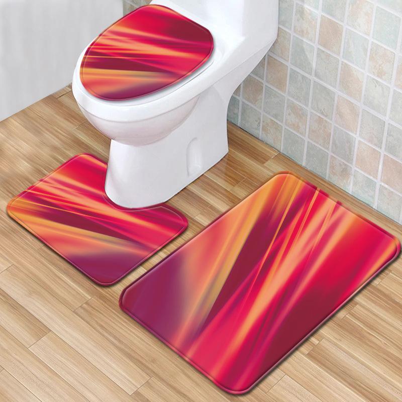 Gradual Change Pattern Toilet Floor Mat Three-Piece Bathroom Three-Piece Carpet Door Mat