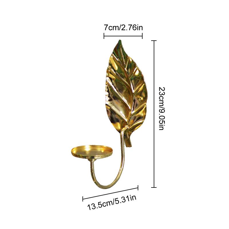 1PC Candle Stands Leafs Iron Birthday Party Candlestick Home Decoration Metal Background Wall Wall Hanging Durables