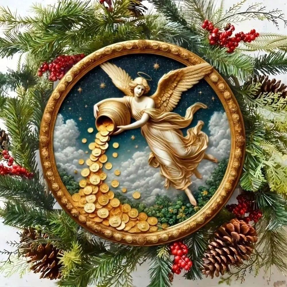 Vintage Wealth Angel Metal Tin Sign Retro Home Wall Decor Plaque