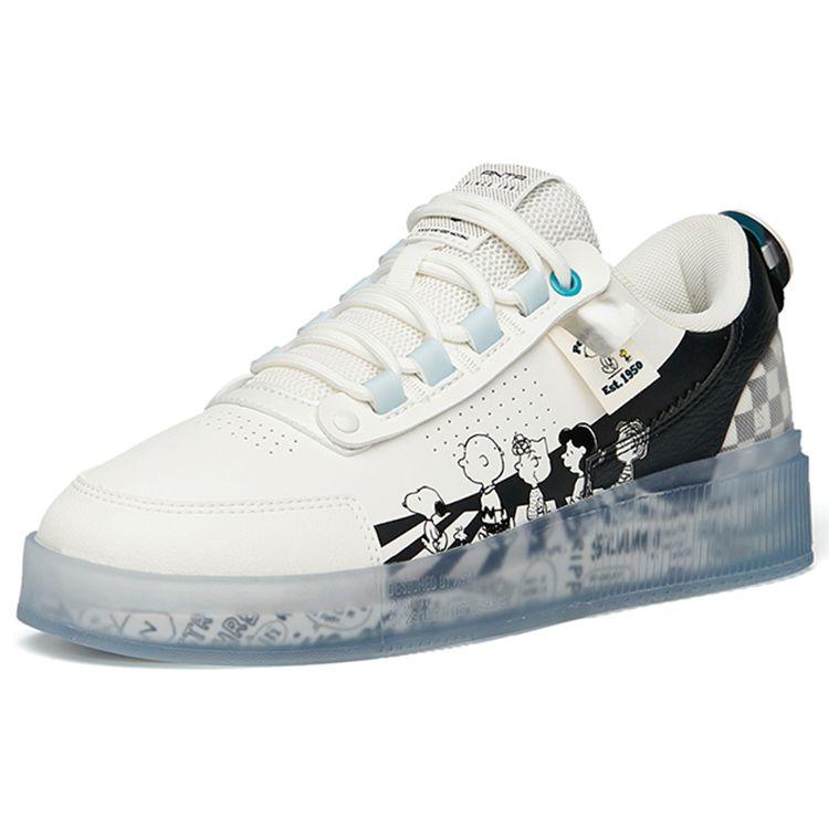 Anta Snoopy X  Jelly Sole Wear-Resistant Breathable Low-Top Skate Shoes Men Skate Shoes White 912148030-2