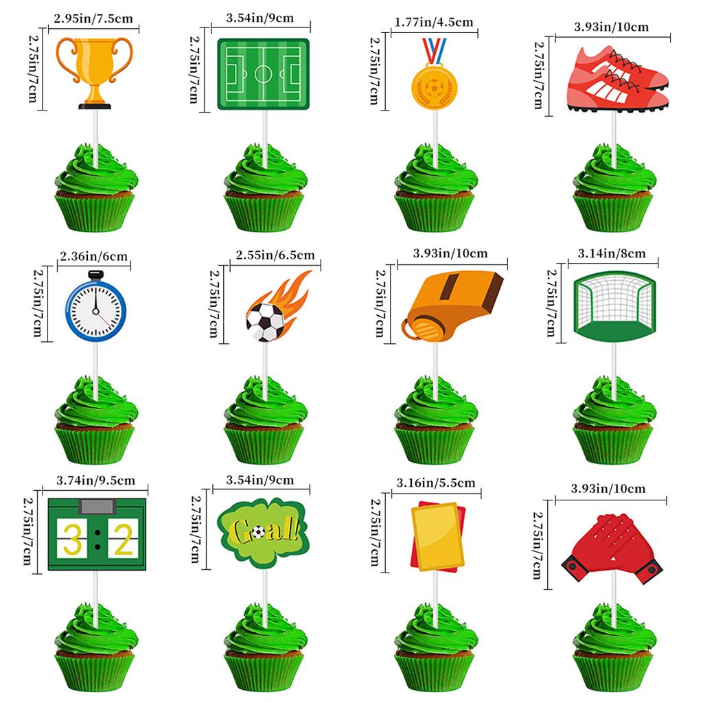 Football Birthday Party Supplies, Soccer Banner & Cake Topper Decor Set