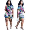 Clothing Summer Suits Crop Tops And Pants Suits Short Sleeved Shorts Set Digital Printed Two 2 Pieces Sets Sexy