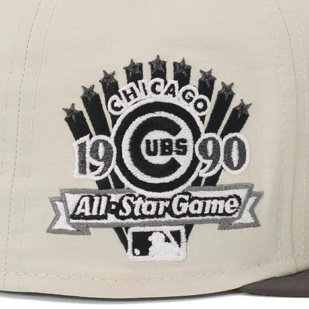 New Era 59FIFTY Cap MLB Chicago Cubs CHC 7 SIDE ONSPOTZ and Side Straight Flat Summer Sun UV Protection (14693868, NER36C5662) Stone/Dark Gray, White,