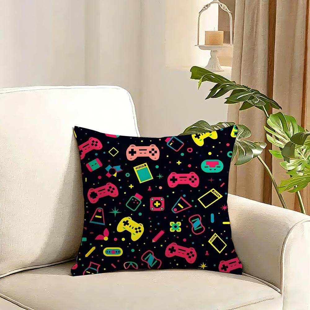 Game Handle Cushion Cover Reversible Plush Pillow Cover Soft Fluffy Home Decor for Sofa Bedroom