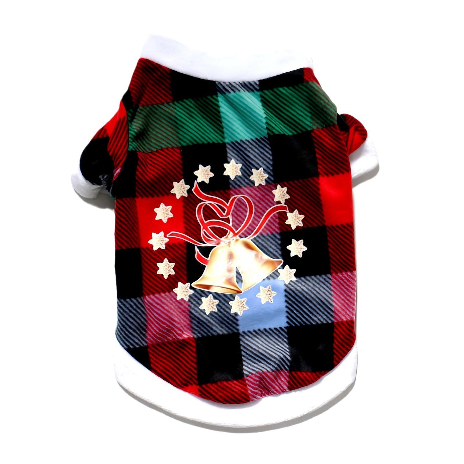 

Новая рождественская одежда для собак, термофлисовый свитер, рождественский белый пух L