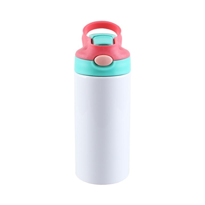 Outdoor Simple Solid Color Stainless Steel Vacuum Thermos Cup with Straw with Handle Children's Water Cup Portable Sports Cup