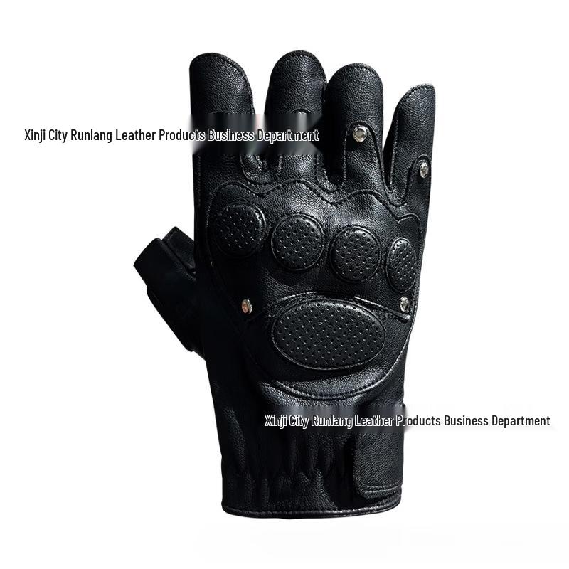 Men s Half-Finger PU Leather Driving Gloves
