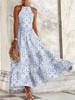 Women's Summer Sleeveless Print Slim Fit Midi Dress