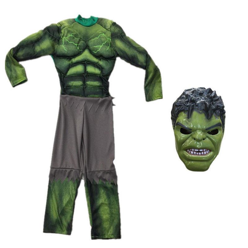 Hulk The Avengers Muscle Mask Costume Boys Cosplay Kids Carnival Clothes Fantasy