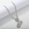 26 Flower Letter Necklace: Hip Hop Heart Pendant with Full Diamond Inlaid Tennis Chain for Women